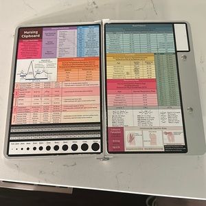 Nursing clip board metal folds to fit in scrub pocket and allow for privacy